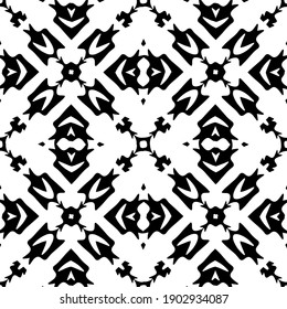 Black and white pattern. Abstract seamless geometric pattern.