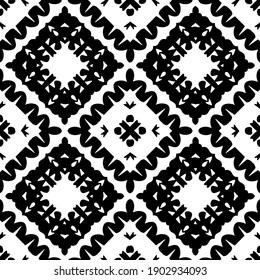 Black and white pattern. Abstract seamless geometric pattern.