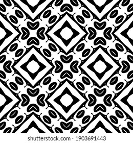 Black and white pattern. Abstract seamless geometric pattern.