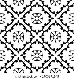 Black and white pattern. Abstract seamless geometric pattern.