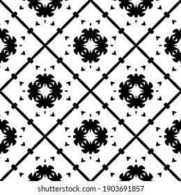 Black and white pattern. Abstract seamless geometric pattern.