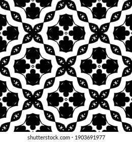 Black and white pattern. Abstract seamless geometric pattern.