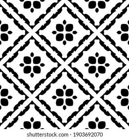 Schwarz-Weiß-Muster. Abstraktes, nahtloses geometrisches Muster.