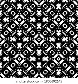 Black and white pattern. Abstract seamless geometric pattern.