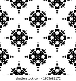 Black and white pattern. Abstract seamless geometric pattern.