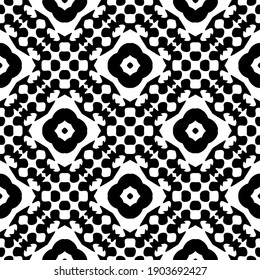 Black and white pattern. Abstract seamless geometric pattern.