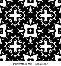 Black and white pattern. Abstract seamless geometric pattern.