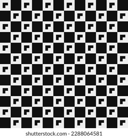 Black and white pattern, abstract seamless fashion trend pattern fabric textures, pixel art vector monochrome illustration. Design for web and mobile app.