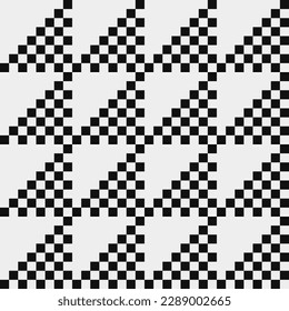 Black and white pattern, abstract seamless fashion trend pattern fabric textures, pixel art vector monochrome illustration. Design for web and mobile app.