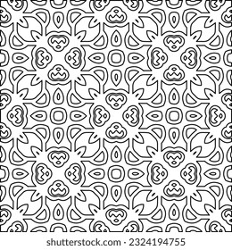 Black and white pattern with abstract shapes. Abstract background. Patterns of the lines.