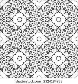 Schwarz-Weiß-Muster mit abstrakten Formen. Abstrakter Hintergrund. Muster der Linien.