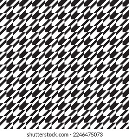 Black and white pattern adapted from houndstooth pattern, seamless pattern.