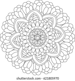 Black and white pattern for adult coloring book. Vector elements for design. Good for design of wrapping and textile.