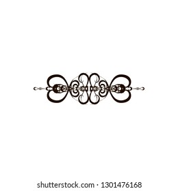 Black and white pattern art Deco stamp