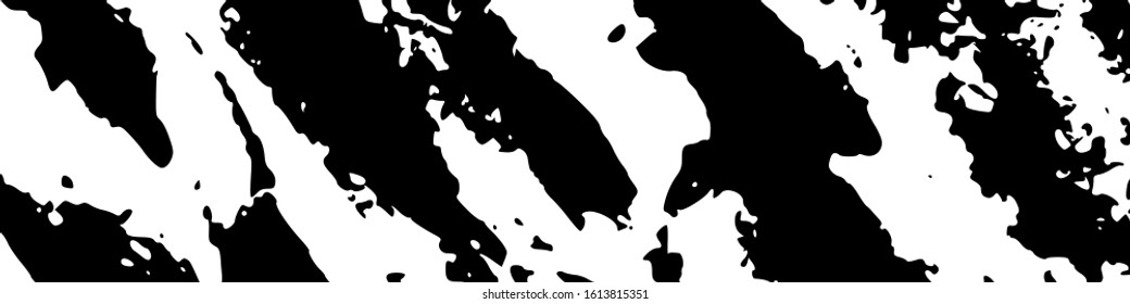 Black and white pattern backdrop. Marble texture background. Overlay grunge. Wide horizontal long banner for site. Vector illustration,eps 10.