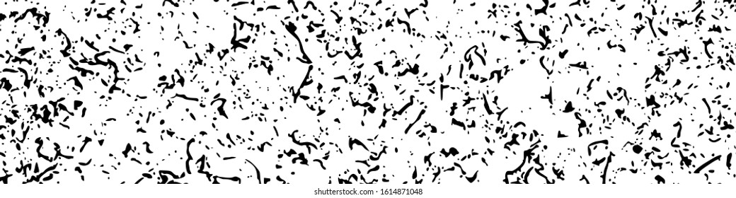 Black and white pattern backdrop. Scratches texture background. Overlay grunge. Wide horizontal long banner for site. Vector illustration,eps 10.