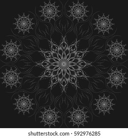 Black and white pattern background oriental motifs