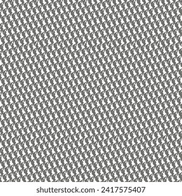 Black and white pattern built from small rectangular pieces. Scaled surface, repeated decorative design. Abstract vector.