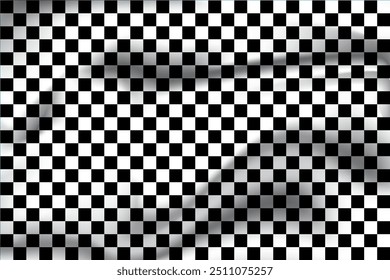 Patrón blanco y negro. Fondo abstracto de textura de tela de patrón a cuadros. Temas deportivos y de carreras.
