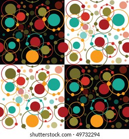 Black and white pattern with circles and dots