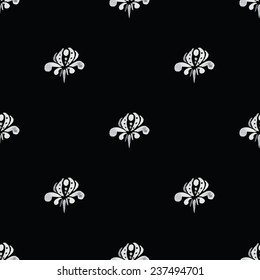 Black and white pattern. Damask seamless pattern. Vector illustration.