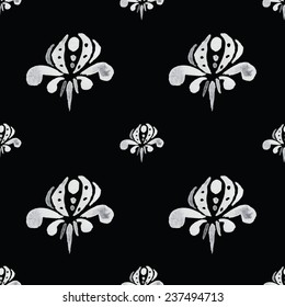 Black and white pattern. Damask seamless pattern. Vector illustration.
