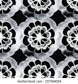 Black and white pattern. Damask seamless pattern. Vector illustration.