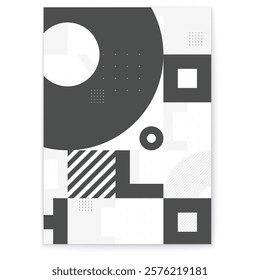 Black and white pattern. Data visualization, geometric shapes.