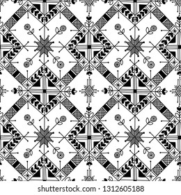 black and white pattern. design for coloring. fancy doodle seamless pattern