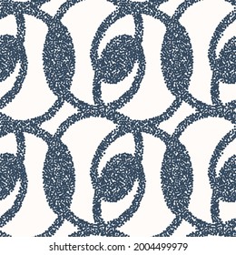 Black and white pattern with doodle style.  Drawing with dots. Vector illustration.