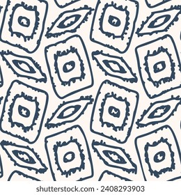Black and white pattern with doodle style. Vector illustration.