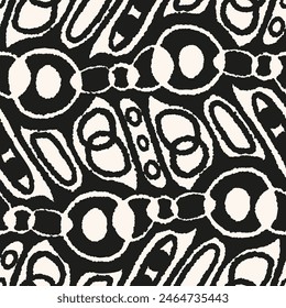 Black and white pattern with doodle style. Vector illustration.