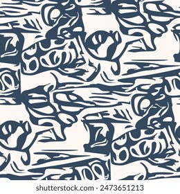 Black and white pattern with doodle style. Vector illustration.