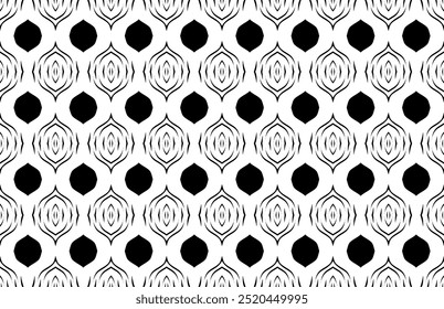 black and white pattern with white dots black and white background monochrome flower element fabric vector .	