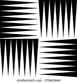 Black and white pattern of edgy, pointed shapes. Repeatable background of triangle shapes. (Seamless)