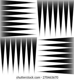 Black and white pattern of edgy, pointed shapes. Repeatable background of triangle shapes. (Seamless)