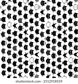 Patrón blanco y negro . Patrón inconsútil para la moda, el diseño textil, en el papel de pared, papel de embalaje, telas y decoración casera.