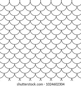 black and white pattern, fish scales- vector illustration