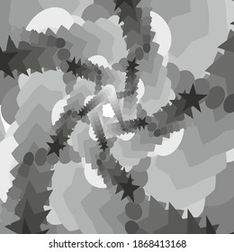 black and white pattern from flowing geometric elements. figures