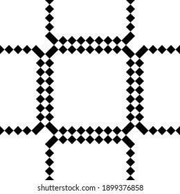 Black and white pattern, geometric elements, abstract vector textured floor covering.
