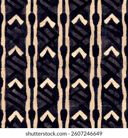 Black and white pattern with geometric shapes, woven in the style of batik fabric. grunge lines ikat pattern, striped seamless pattern, Vector illustration background for print the paper.