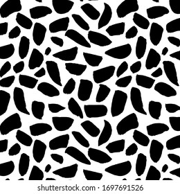 Patrón blanco y negro con formas dibujadas a mano. Diseño perfecto para carteles, tarjetas, textiles, páginas web. Día de San Valentín.