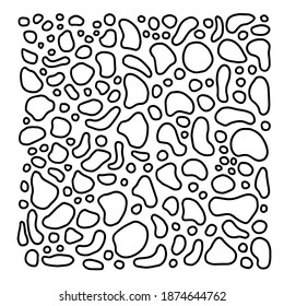 schwarz-weißes Muster. Handgemachte Illustration, Vektorgrafik.  Einfaches Design, Tapete, Stoff, Stoffdesign.
