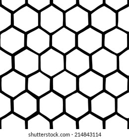 Black and white pattern. Honeycomb. Vector