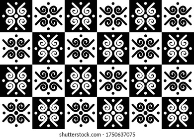 Black and white pattern. Indonesian batik motif with a very distinctive and very attractive pattern Vector