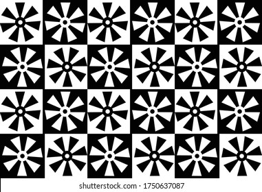 Schwarz-Weiß-Muster. Indonesisches Batik-Motiv mit einem sehr markanten und sehr attraktiven Muster Vector