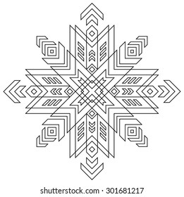 Black and white pattern of Latvian symbol, vector image.