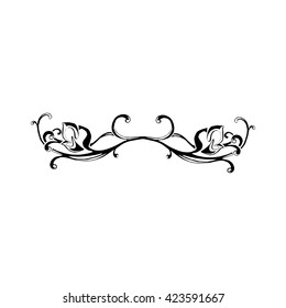 Black and white pattern leaves tattoo