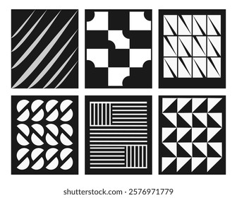 Black and white pattern, with a minimalist design