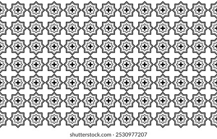 Black and white pattern with an octagonal shape